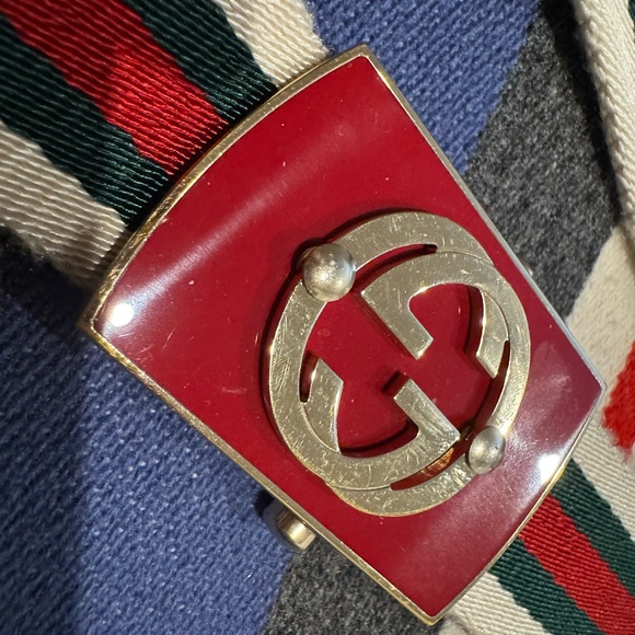 Gucci Red and Green Interlocking G’s Belt. - Picture 2 of 10